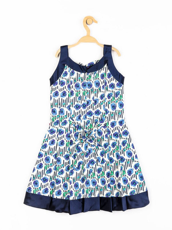 Peppermint Girls Blue Printed Dress 12947 2
