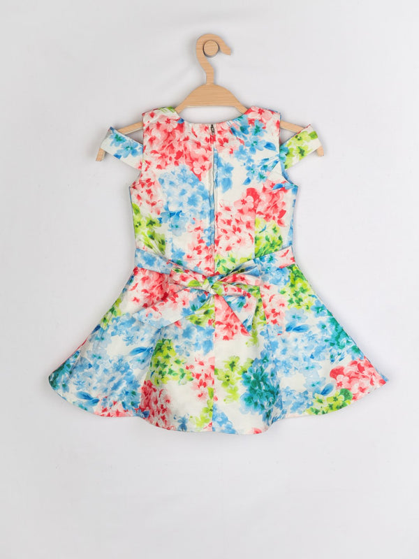 Peppermint Girls Peach Printed Dress 12948 2