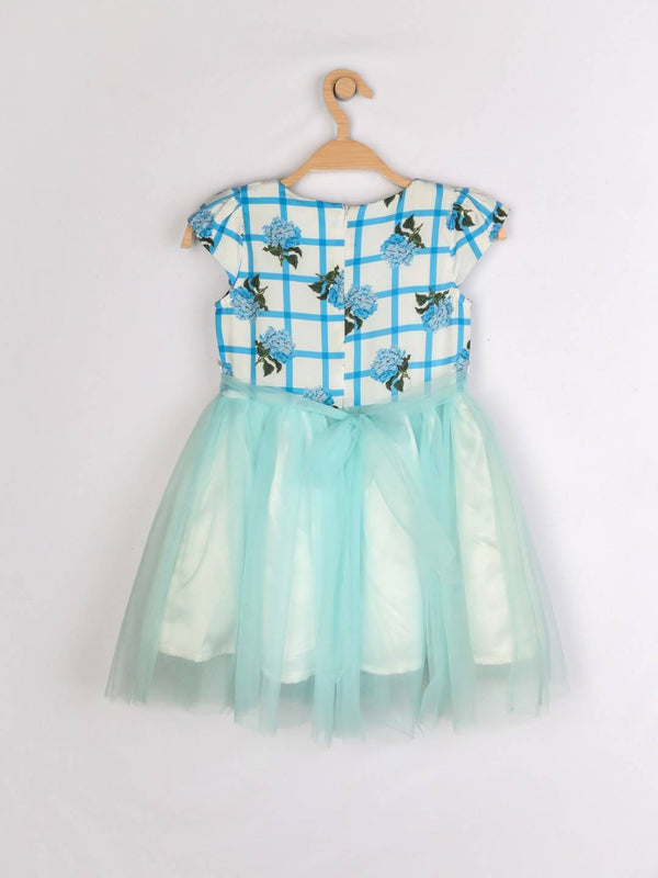 Peppermint Girls Blue Printed Dress 12949 2
