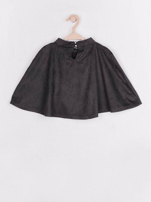 Peppermint Girls Grey Suede Cape With Hair Clip 12583 2
