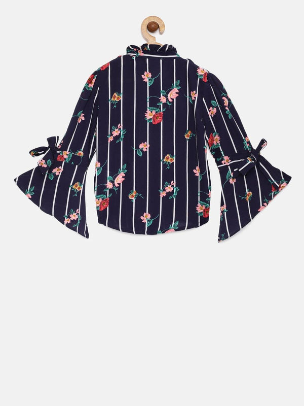 Peppermint Girls Navy Blue Net Top 12597 2