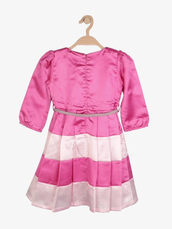 Peppermint Girls Pink Regular Dress With Belt 12560 2