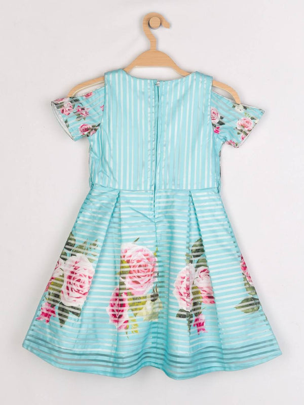 Peppermint Girls Blue Net Dress With Belt 12967 2