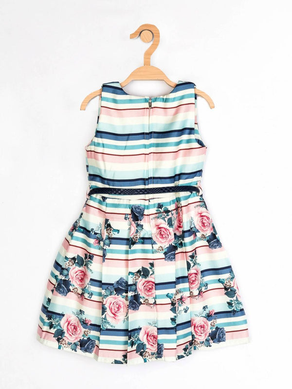 Peppermint Girls Assorted Printed Dress With Belt 12340 2