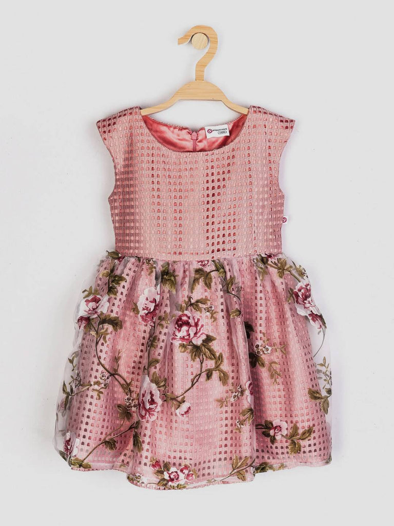 Peppermint Girls Blush Printed Dress 12286 1