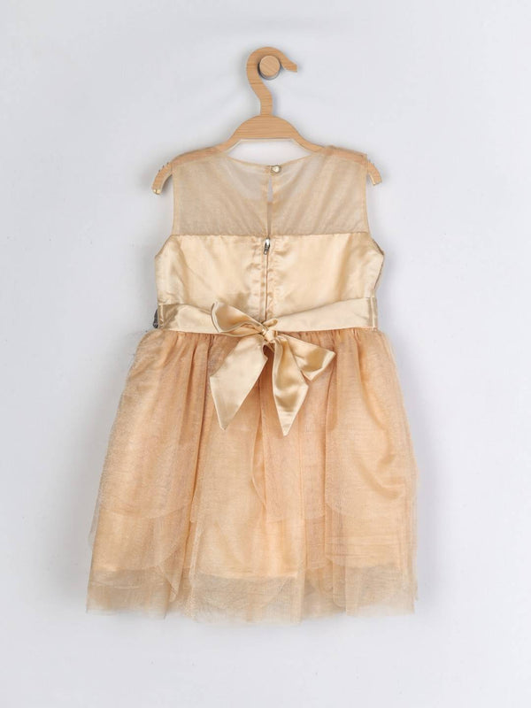 Peppermint Girls Gold Net Dress 12288 2
