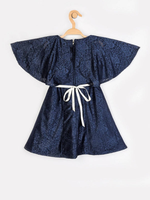 Peppermint Girls Blue Net Dress With Belt 12298 2