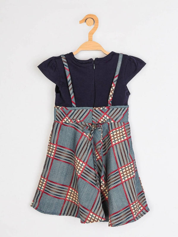 Peppermint Girls Navy Blue Printed Dress 12272 2