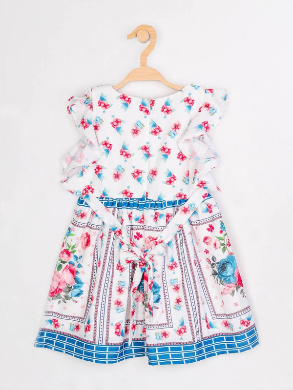 Peppermint Girls Off White Printed Dress 12238 2