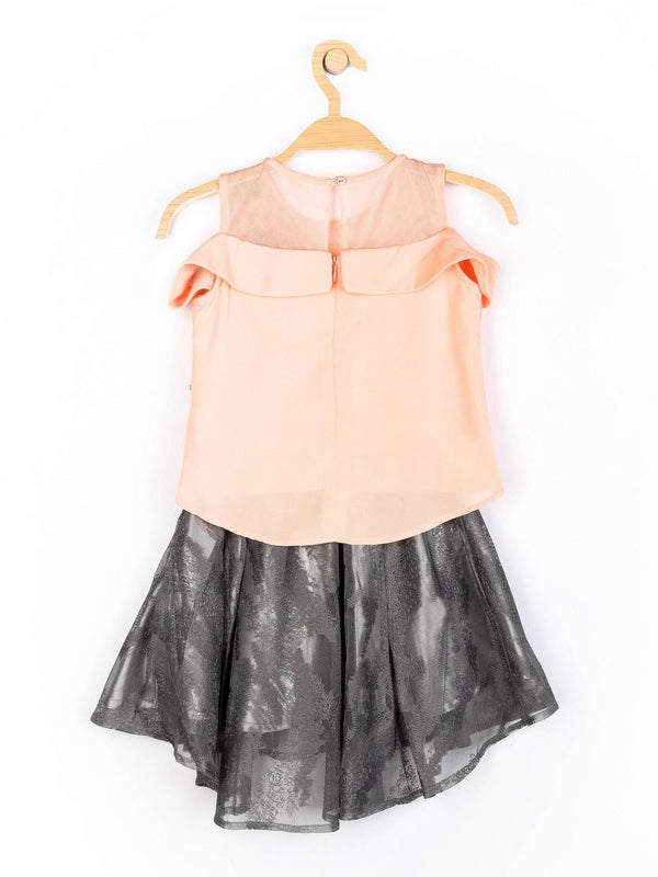 Peppermint Girls Grey Regular Skirt With Top 13004 2
